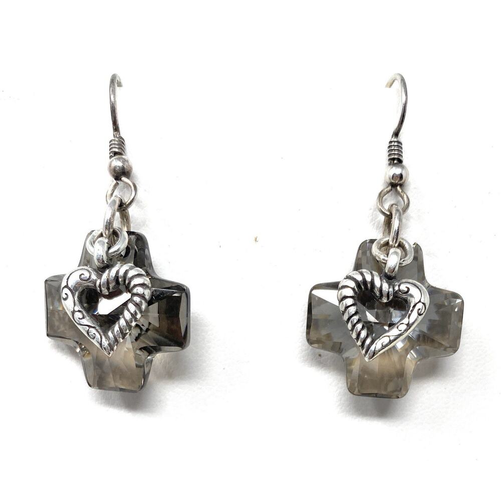 Brighton Karma Cross Crystal French Wire Earrings